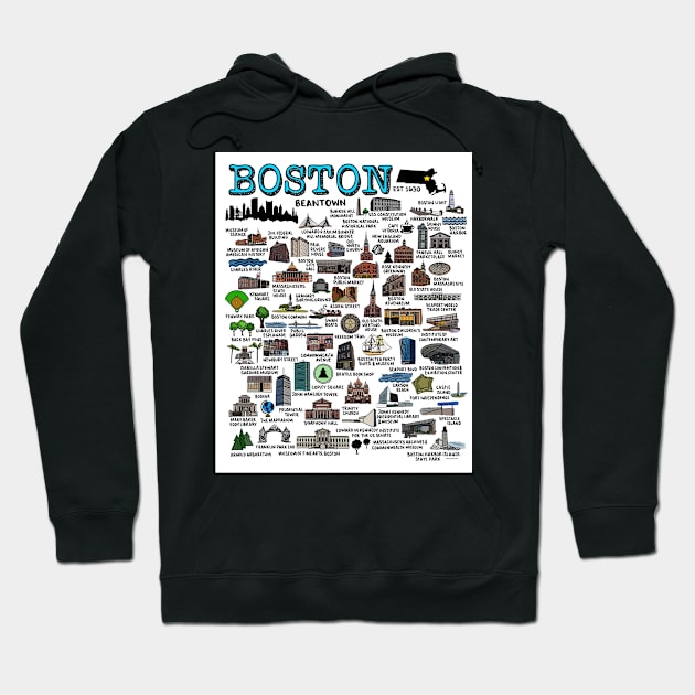 Boston Map Hoodie by fiberandgloss